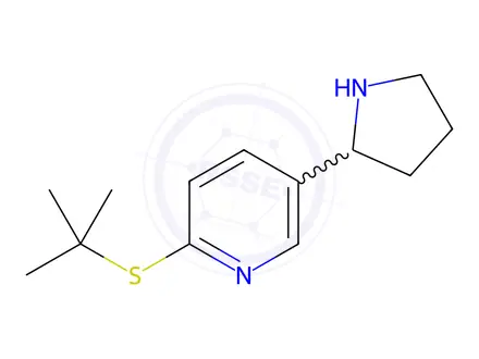Chemical structure of 2-(tert-Butylthio)-5-(pyrrolidin-2-yl)pyridine