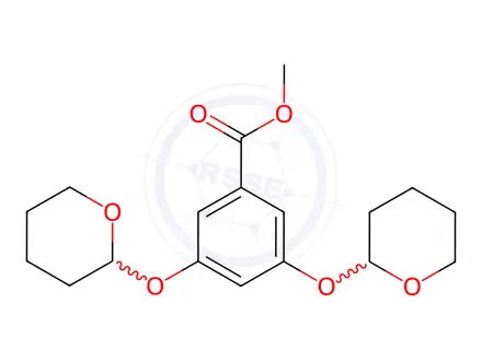 Chemical structure of 3,5-BIS[(TETRAHYDRO-2H-PYRAN-2-YL)OXY]-BENZOIC ACID METHYL ESTER