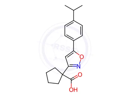 Chemical structure of 1-(5-(4-Isopropylphenyl)isoxazol-3-yl)cyclopentanecarboxylic acid