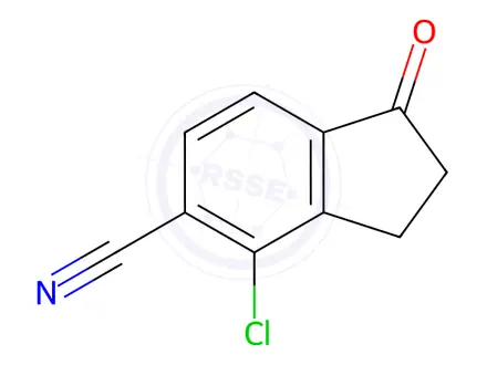 Chemical structure of 1H-Indene-5-carbonitrile, 4-chloro-2,3-dihydro-1-oxo-