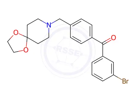 Chemical structure of (4-((1,4-Dioxa-8-azaspiro[4.5]Decan-8-yl)methyl)phenyl)(3-bromophenyl)methanone
