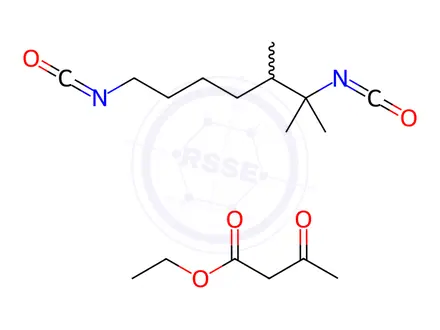Chemical structure of Butanoic acid, 3-oxo-, ethyl ester, polymer with 1,6-diisocyanatotrimethylhexane