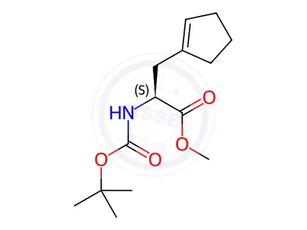 Chemical structure of methyl (S)-2-((tert-butoxycarbonyl)amino)-3-(cyclopent-1-en-1-yl)propanoate