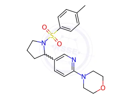 Chemical structure of 4-(5-(1-Tosylpyrrolidin-2-yl)pyridin-2-yl)morpholine