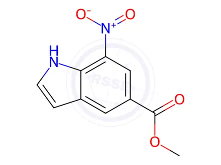 Chemical structure of 7-Nitroindole-5-carboxylic acid methyl ester