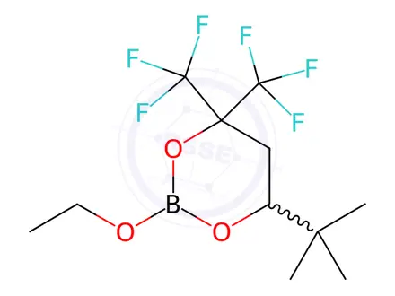 Chemical structure of 6-Tert-Butyl-2-Methoxy-4,4-Bis(Trifluoromethyl)-1,3,2-Dioxaborinane