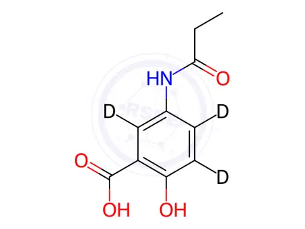 Chemical structure of N-Propionyl Mesalazine-d3