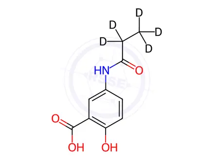 Chemical structure of N-Propionyl Mesalazine-d5