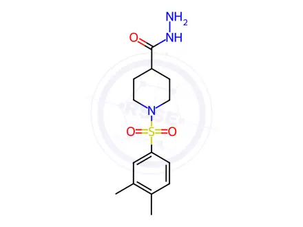 Chemical structure of 1-((3,4-Dimethylphenyl)sulfonyl)piperidine-4-carbohydrazide