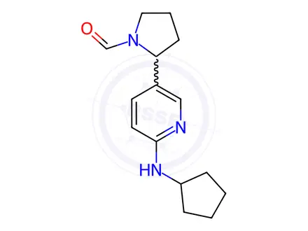 Chemical structure of 2-(6-(Cyclopentylamino)pyridin-3-yl)pyrrolidine-1-carbaldehyde