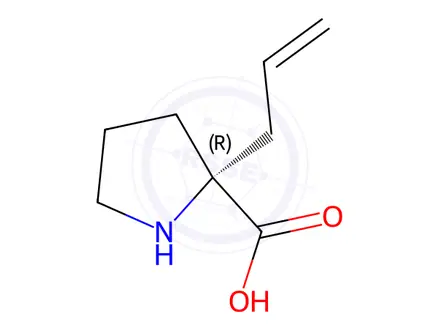 Chemical structure of (R)-Alpha-allyl-proline, HCl