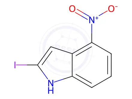Chemical structure of 2-Iodo-4-nitroindole