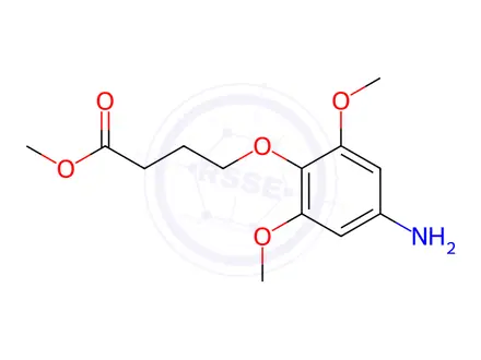 Chemical structure of Butanoic acid, 4-(4-amino-2,6-dimethoxyphenoxy)-, methyl ester