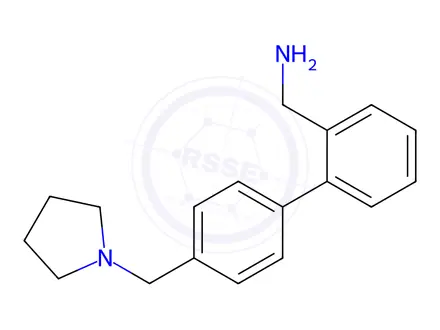 Chemical structure of [4’-(pyrrolidin-1-ylmethyl)-1,1’-biphenyl-2-yl]methylamine