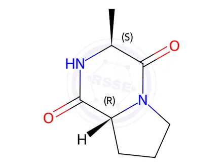 Chemical structure of Pyrrolo[1,2-a]pyrazine-1,4-dione, hexahydro-3-methyl-, (3S,8aR)-(9CI)