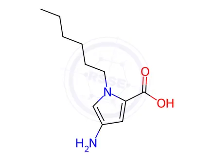 Chemical structure of Pyrrole-2-carboxylic acid, 4-amino-1-hexyl-(6CI)