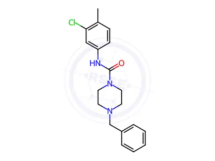 Chemical structure of N-(3-Chloro-4-methylphenyl)(4-benzylpiperazinyl)formamide