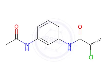 Chemical structure of 2-chloro-N-(3-acetamidophenyl)propanamide