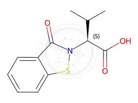Chemical structure of (S)-3-Methyl-2-(3-oxobenzo[d]isothiazol-2(3H)-yl)butanoic acid