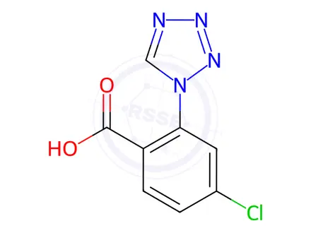 Chemical structure of 4-Chloro-2-(1H-tetrazol-1-yl)benzoic Acid