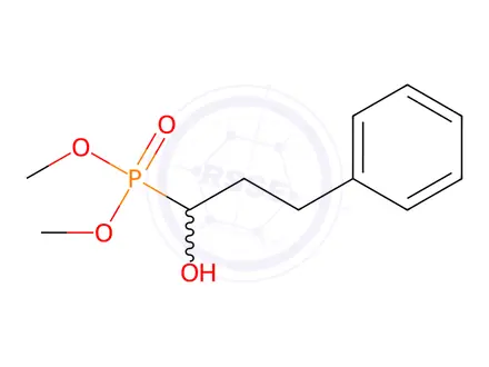 Chemical structure of Phosphonic acid, P-(1-hydroxy-3-phenylpropyl)-, dimethyl ester
