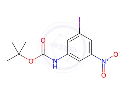 Chemical structure of tert-Butyl N-(3-Iodo-5-nitrophenyl)carbamate