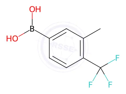 Chemical structure of [3-methyl-4-(trifluoromethyl)phenyl]boronic acid