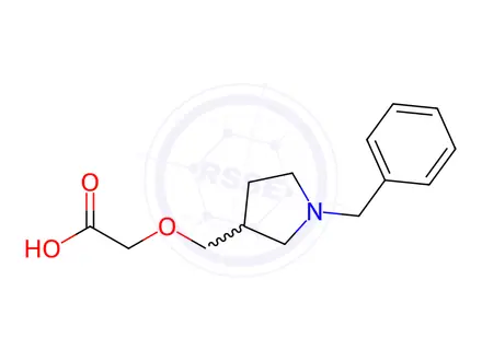 Chemical structure of 2-((1-Benzylpyrrolidin-3-yl)methoxy)acetic acid