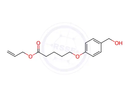Chemical structure of Pentanoic acid, 5-[4-(hydroxymethyl)phenoxy]-, 2-propen-1-yl ester