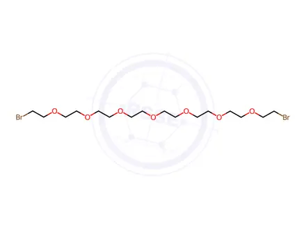 Chemical structure of 1,23-dibromo-3,6,9,12,15,18,21-heptaoxatricosane
