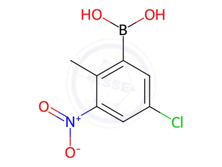 Chemical structure of (5-Chloro-2-methyl-3-nitrophenyl)boronic acid