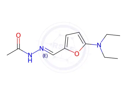 Chemical structure of Acetic acid, [[5-(diethylamino)-2-furanyl]methylene]hydrazide (9CI)