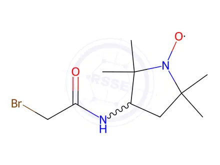 Chemical structure of 3-(2-Bromoacetamido)-2,2,5,5-tetramethyl-1-pyrrolidinyloxy, Free Radical