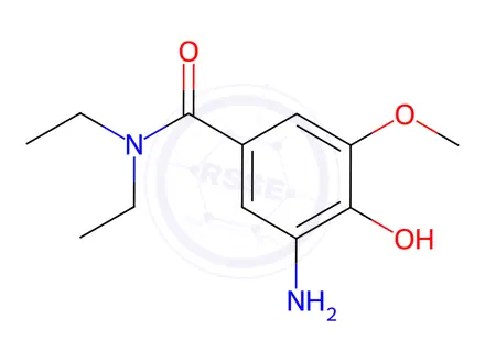 Chemical structure of 3-Amino-N,N-diethyl-4-hydroxy-5-methoxybenzamide