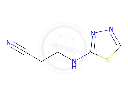 Chemical structure of Propanenitrile, 3-(1,3,4-thiadiazol-2-ylamino)-(9CI)