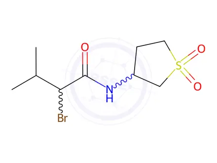 Chemical structure of 2-bromo-N-(1,1-dioxothiolan-3-yl)-3-methylbutanamide