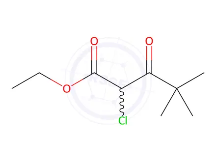 Chemical structure of Pentanoic acid, 2-chloro-4,4-dimethyl-3-oxo-, ethyl ester
