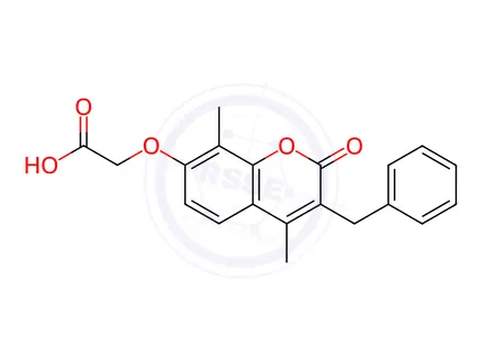 Chemical structure of [(3-benzyl-4,8-dimethyl-2-oxo-2H-chromen-7-yl)oxy]acetic acid