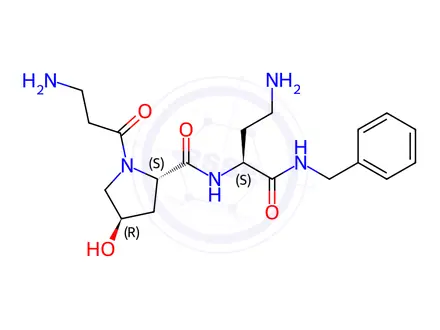 Chemical structure of β-Alanyl-hydroxyprolyl-diaminobutyric acid bismuth complex