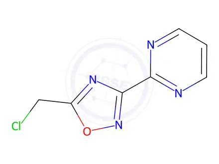 Chemical structure of 2-[5-(Chloromethyl)-1,2,4-oxadiazol-3-yl]pyrimidine