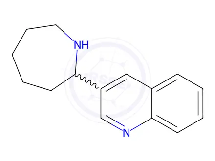 Chemical structure of 3-(Azepan-2-yl)quinoline; acetic acid