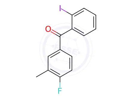 Chemical structure of (4-Fluoro-3-methylphenyl)(2-iodophenyl)methanone
