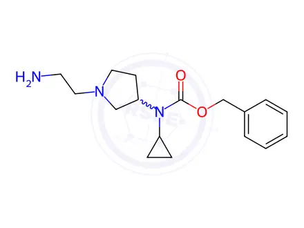Chemical structure of [1-(2-Amino-ethyl)-piperidin-3-ylmethyl]-isopropyl-carbamic acid benzyl ester