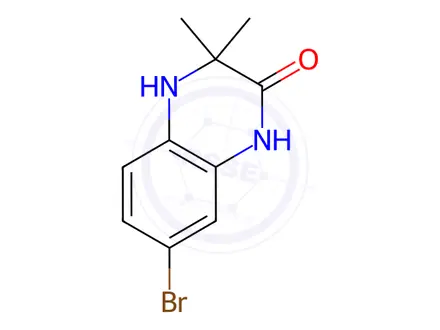 Chemical structure of 7-bromo-3,3-dimethyl-1,2,3,4-tetrahydroquinoxalin-2-one