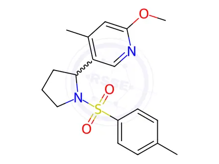 Chemical structure of 2-Methoxy-4-methyl-5-(1-tosylpyrrolidin-2-yl)pyridine