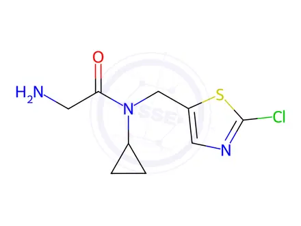 Chemical structure of 2-Amino-N-((2-chlorothiazol-5-yl)methyl)-N-cyclopropylacetamide