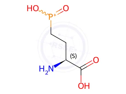 Chemical structure of (2S)-2-amino-4-(hydroxyhydrophosphoryl)butanoic acid