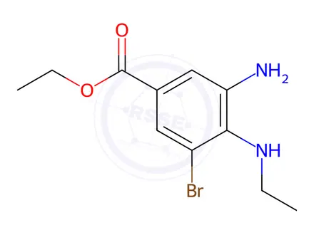 Chemical structure of Ethyl 3-amino-5-bromo-4-(ethylamino)benzoate