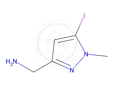 Chemical structure of 1-(5-iodo-1-methyl-1H-pyrazol-3-yl)methanamine