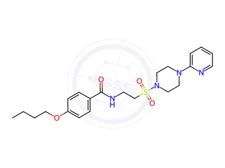 Chemical structure of 4-Butoxy-N-(2-((4-(pyridin-2-yl)piperazin-1-yl)sulfonyl)ethyl)benzamide